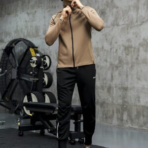 Boyfriend Style Men Letter Graphic Contrast Piping Raglan Sleeve Zip Up Sports Jacket Workout Tops - Image 3