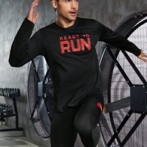 Men Letter Graphic Sports Tee Long Sleeve Shirt - Image 3