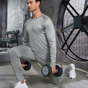 Boyfriend Style Men Solid Raglan Sleeve Sports Tee & Pants, Athletic Suit, Tracksuit Workout Set - Image 3