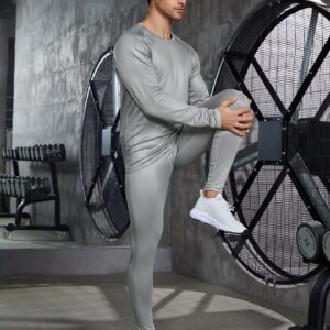 Boyfriend Style Men Solid Raglan Sleeve Sports Tee & Pants, Athletic Suit, Tracksuit Workout Set - Image 7