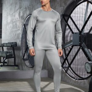 Boyfriend Style Men Solid Raglan Sleeve Sports Tee & Pants, Athletic Suit, Tracksuit Workout Set - Image 6