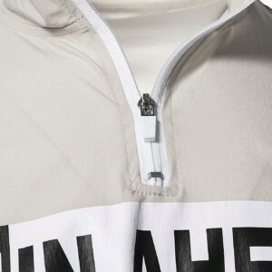 Boyfriend Style Men's Half Zip Sport Sweatshirt With Letter Print On The Chest And Drawstring Hem Design Boyfriend Style Men Sweatshirt - Image 5