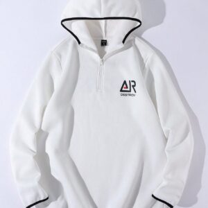 Men's Letter Printed Hooded Zipper Sport Jacket Workout Tops - Image 5