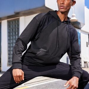 Boyfriend Style Men 1pc Kangaroo Pocket Sports Hoodie Boyfriend Style Men Sweatshirt - Image 5