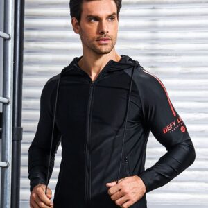 Men's Letter Pattern Raglan Sleeve Athletic Jacket Workout Tops