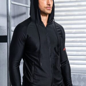 Men's Letter Pattern Raglan Sleeve Athletic Jacket Workout Tops - Image 3