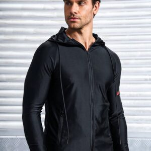 Men's Letter Pattern Raglan Sleeve Athletic Jacket Workout Tops - Image 5