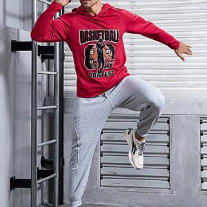 Men Letter & Figure Graphic Raglan Sleeve Sports Hoodie Men Sweatshirt - Image 3