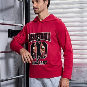 Men Letter & Figure Graphic Raglan Sleeve Sports Hoodie Men Sweatshirt - Image 4