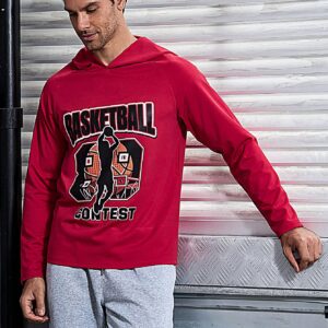 Men Letter & Figure Graphic Raglan Sleeve Sports Hoodie Men Sweatshirt - Image 5