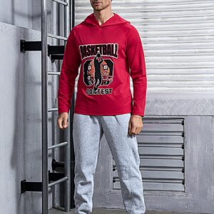 Men Letter & Figure Graphic Raglan Sleeve Sports Hoodie Men Sweatshirt - Image 6