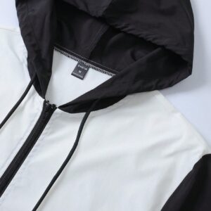 Boyfriend Style Men's Color Block Hooded Drawstring Sports Jacket Workout Tops - Image 4