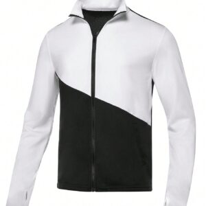 Boyfriend Style Men's Tight-Fitting Stand Collar Top And Long Pants Sports Suit, Athletic Suit, Tracksuit Workout Set