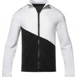 Boyfriend Style Men's Tight-Fitting Stand Collar Top And Long Pants Sports Suit, Athletic Suit, Tracksuit Workout Set - Image 3