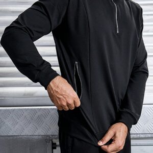Men Half Zip Sports Jacket Workout Tops Sports Wear For Mensports Wear Menmens Sports Wearmen Sport Wearmen Sports Wear - Image 3
