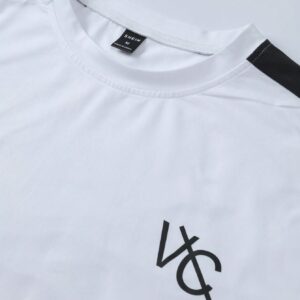Men Letter Graphic Contrast Side Seam Sports Tee Long Sleeve Shirt - Image 4