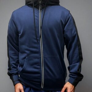 Men's Hooded Sports Jacket With Kangaroo Pocket And Drawstring Design Workout Tops