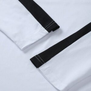 Men Letter Graphic Contrast Side Seam Sports Tee Long Sleeve Shirt - Image 7