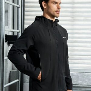 Men's Hooded Sports Jacket With Letter Printed Workout Tops - Image 3