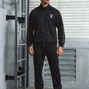 Boyfriend Style Men Letter Graphic Contrast Tape Zip Up Sports Jacket Workout Tops - Image 5