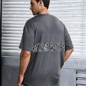 Men's Letter Printed Sports T-Shirt Workout Tops