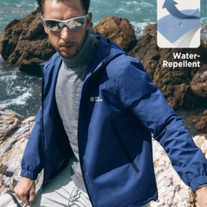 Men Letter Graphic Zipper Drawstring Hooded Fishing Jacket