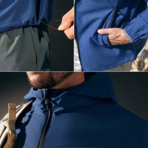Men Letter Graphic Zipper Drawstring Hooded Fishing Jacket - Image 6