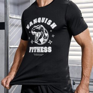 Men's Dinosaur And Letter Printed Sports T-shirt
