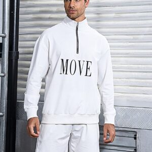 Boyfriend Style Men's Half Zippered Jacket And Shorts Sports Set, Athletic Suit, Tracksuit Workout Set