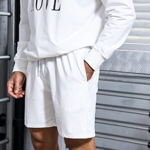 Boyfriend Style Men's Half Zippered Jacket And Shorts Sports Set, Athletic Suit, Tracksuit Workout Set - Image 5