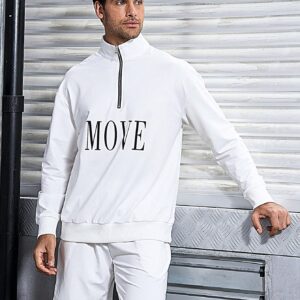 Boyfriend Style Men's Half Zippered Jacket And Shorts Sports Set, Athletic Suit, Tracksuit Workout Set - Image 7