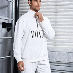 Boyfriend Style Men's Half Zippered Jacket And Shorts Sports Set, Athletic Suit, Tracksuit Workout Set - Image 8