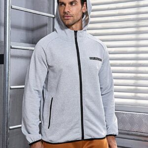 Men's Letter Print Zipper Front Hooded Sports Jacket Workout Tops - Image 3