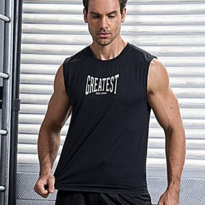 Boyfriend Style Men's Letter Print Sports Tank Top Workout Tops - Image 3