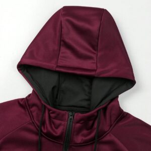 Boyfriend Style Men's Color Block Drawstring Sports Jacket Workout Tops - Image 6