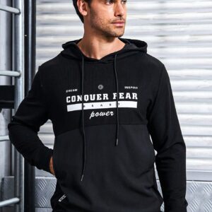 Men's Letter Pattern Drawstring Hooded Sports Sweatshirt Hoodie Men Sweatshirt