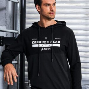 Men's Letter Pattern Drawstring Hooded Sports Sweatshirt Hoodie Men Sweatshirt - Image 5
