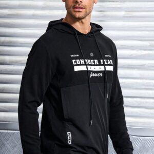 Men's Letter Pattern Drawstring Hooded Sports Sweatshirt Hoodie Men Sweatshirt - Image 6