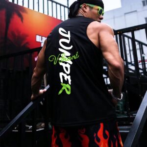 Men's Printed Simple Athletic Tank Top Workout Tops
