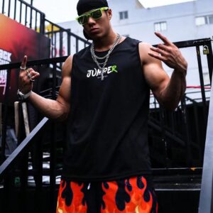 Men's Printed Simple Athletic Tank Top Workout Tops - Image 3