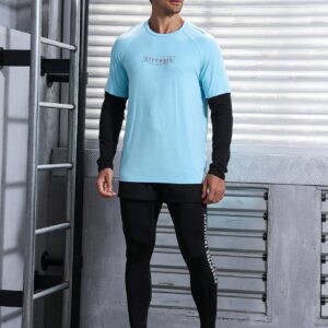 Men Letter Graphic 2 In 1 Sports Set, Athletic Suit, Tracksuit Workout Set - Image 6