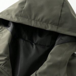 Men's Color Blocking Hooded Zipper Closure Drawstring Sports Jacket Workout Tops - Image 6