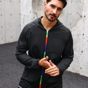 Men'S Raglan Sleeve Hooded Sport Jacket Workout Tops