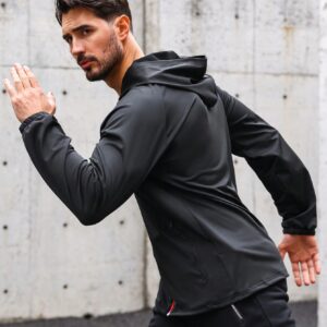 Men'S Raglan Sleeve Hooded Sport Jacket Workout Tops - Image 3