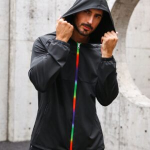 Men'S Raglan Sleeve Hooded Sport Jacket Workout Tops - Image 4