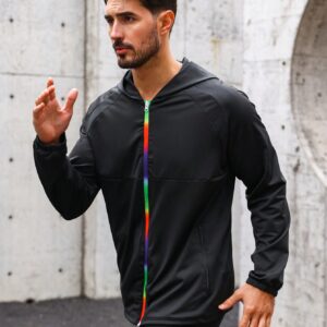 Men'S Raglan Sleeve Hooded Sport Jacket Workout Tops - Image 6