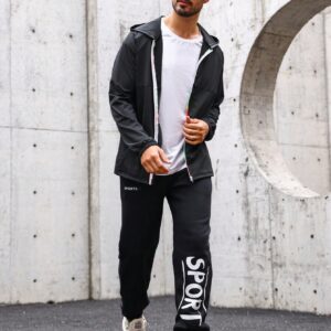 Men'S Raglan Sleeve Hooded Sport Jacket Workout Tops - Image 7