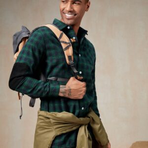 Men Plaid Print Pocket Patched Shirt Without Tee - Image 4