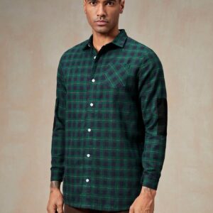 Men Plaid Print Pocket Patched Shirt Without Tee - Image 6