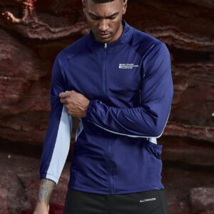 Boyfriend Style Men's Color Block Printed Sports Jacket With Slogan Workout Tops - Image 3